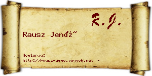 Rausz Jenő névjegykártya